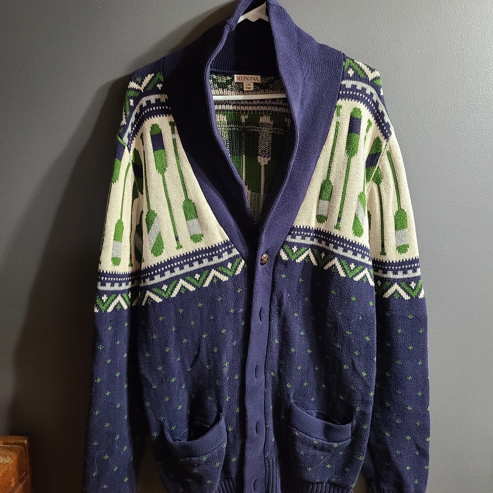 Summertime cabin cardigan sweater.